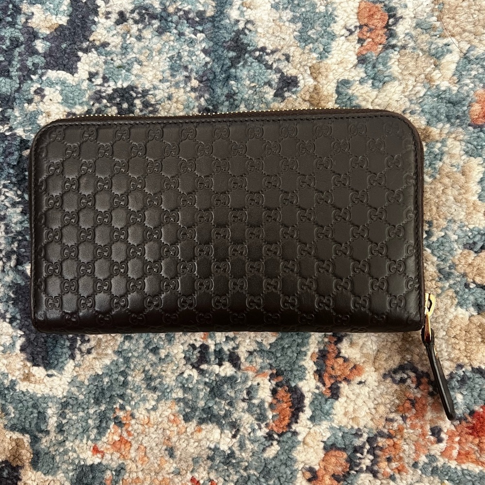 Microguccissima Pattern Leather Continental Wallet - image 3